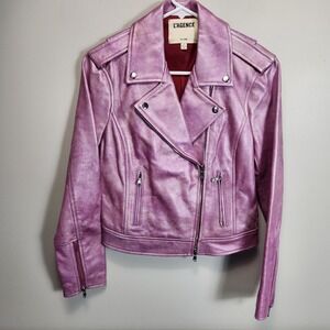 L'AGENCE Lilac Leather Moto Jacket